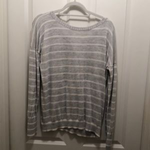 Banana Republic grey striped v back sweater